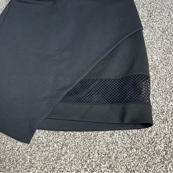 Express NWT Black Asymmetrical Cut Out Mini Skirt, Size 4 - Picture 2 of 6